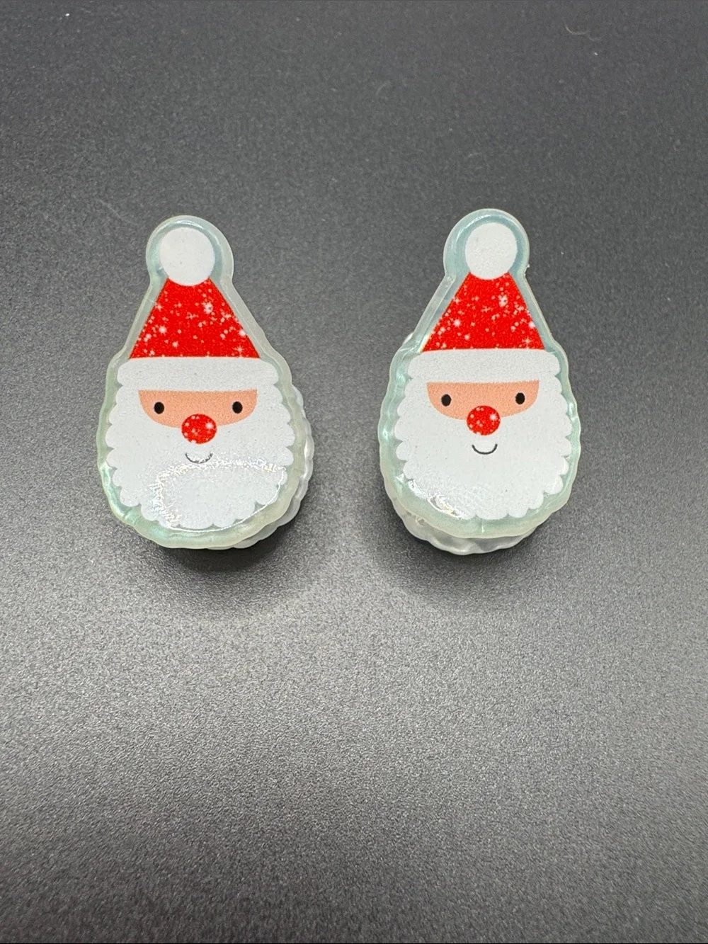 Kids Santa Claus Hair Clips - Red Santa Design